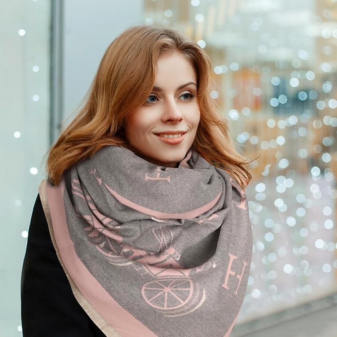 EXTREE Scarfs for Women Pashmina Silky Shawl Wrap for Evening Dressing Blanket Open Front Poncho Cape
