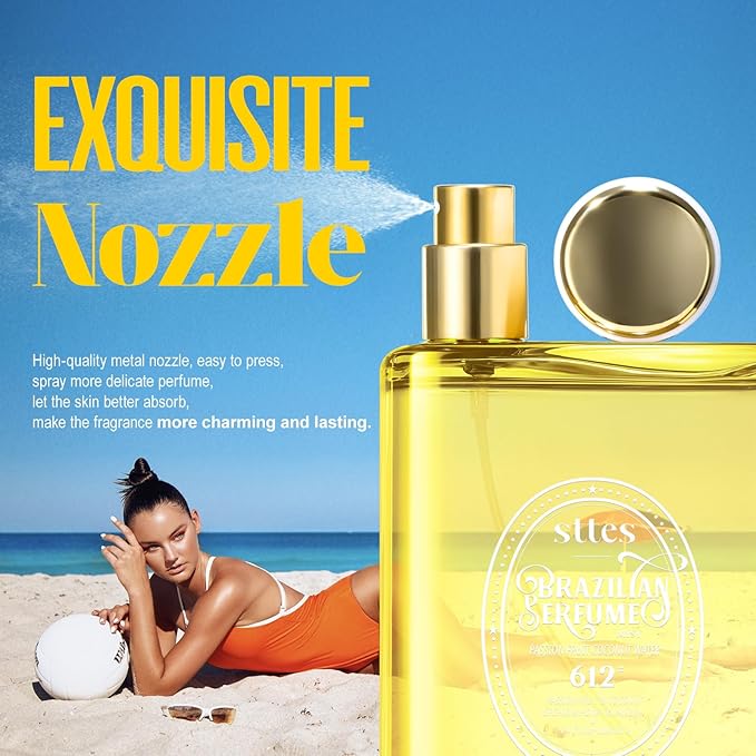 Sttes Perfume 612# – passion fruit coconut water – Eau de Parfum, 2 Bottles Total 6.8 fl oz – Long-Lasting Gourmet Fragrance for Women and Men