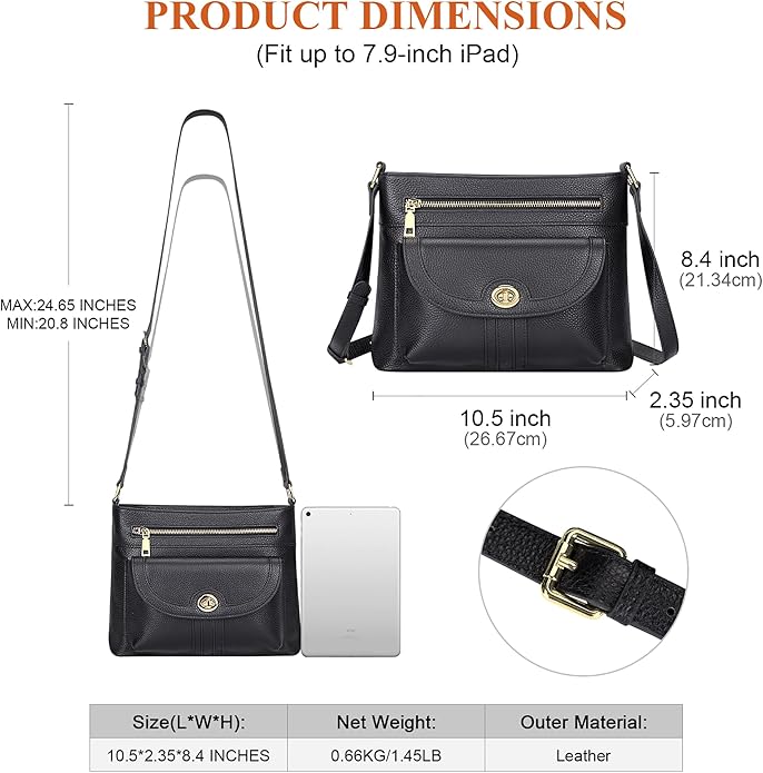 Over Earth Genuine Leather Crossbody Bags for Women Trendy Purses and Ladies Shoulder Handbags
