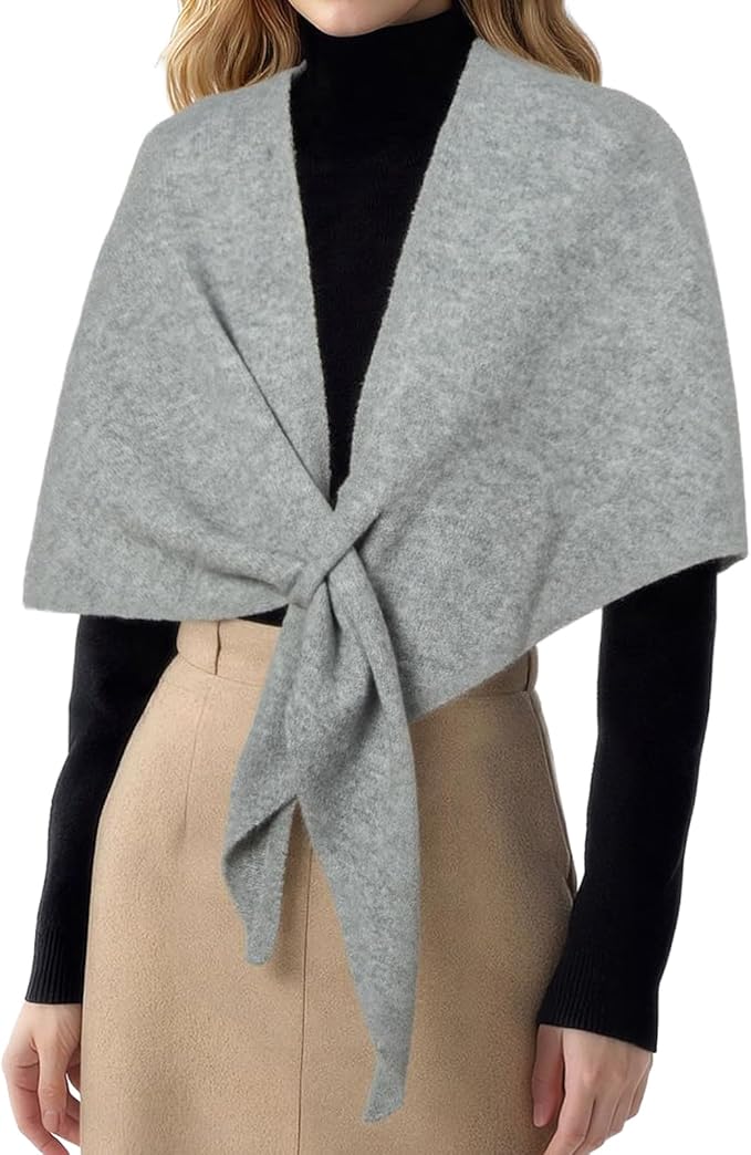 RIIQIICHY Shawl Wrap Women Pashmina Triangle Cape Knit Sweater Scarf for Fall Winter Fashion Accessory