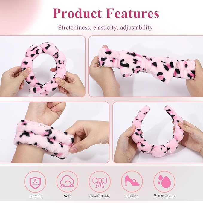 Spa Headbands for Women，Makeup & Skincare Headbands for Washing Face，Face Wash Head band for Women，Cute Hair Band for Girls，Stocking Stuffers For Teen Girls