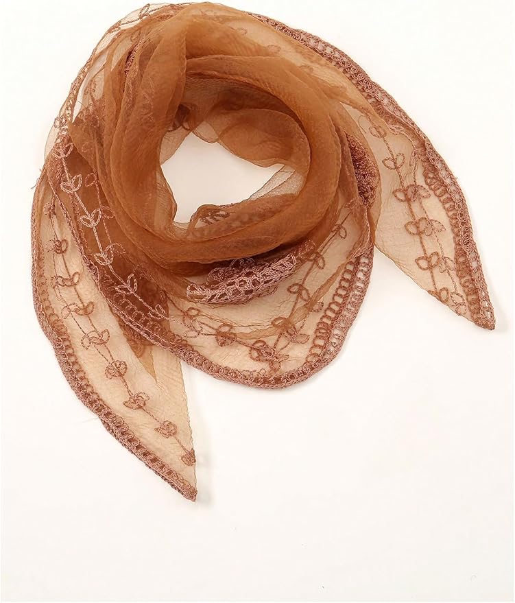 Floerns Women's Flower Embroidery Hair Scarf Headband Sheer Lace Hair Bandana