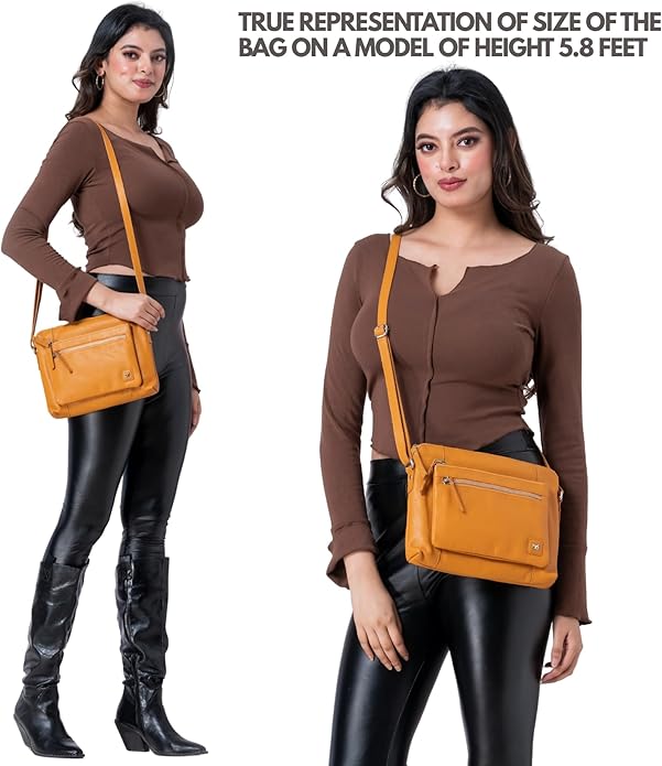 Wise Owl Accessories Small Soft Pebbled Real Leather Crossbody Handbags Purses Sling Crossover Shoulder Bag