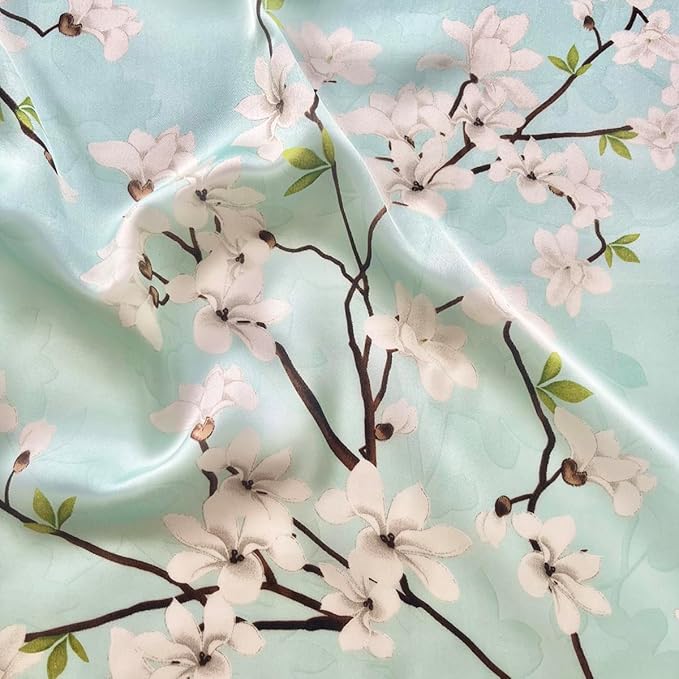 FONYVE Silk Feeling Scarf Medium Square Satin Head Scarf for Women 27.5 × 27.5 inches