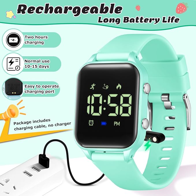 L LAVAREDO Kids Digital Watches for Boys Girls,Waterproof Sport Watch with Pedometer Stopwatch Vibration Alarm for Ages 5-13,No App Fitness Tracker Watch for Kids Teens Birthday Christmas Gifts