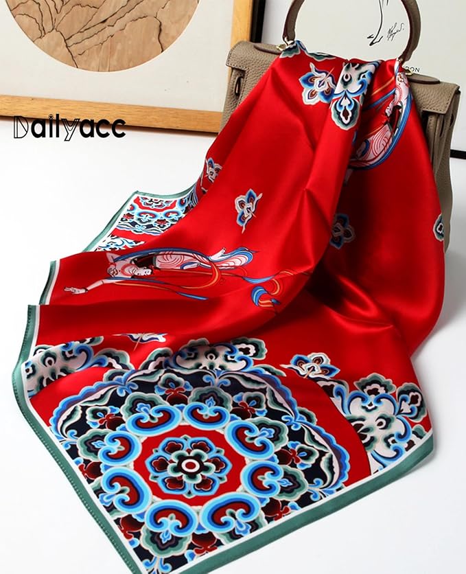 Dailyacc Hair Bandanas Scarf For Women Lightweight Fashion Neck Silk Satin Head Scarves For Sleeping Handbags Scarf