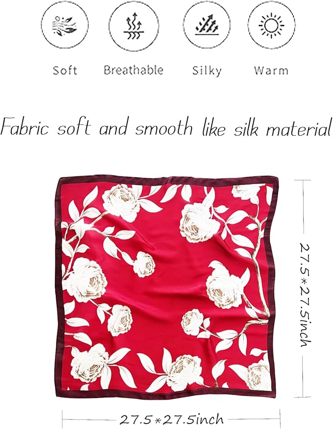 Satin Bandanas Head Scarf For Women Hair Scarves Accessories Lightweight Fashion Wrap Neck Silk Sleeping Headscarf