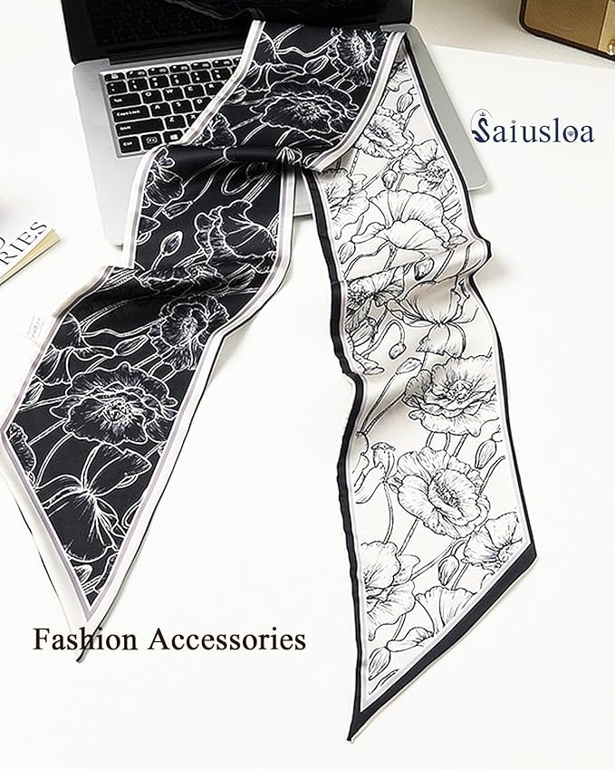 Purse Scarf For Handbags Head Scarves For Women's Hair Bags Scarfs Long Skinny Scarves Fashion Silky
