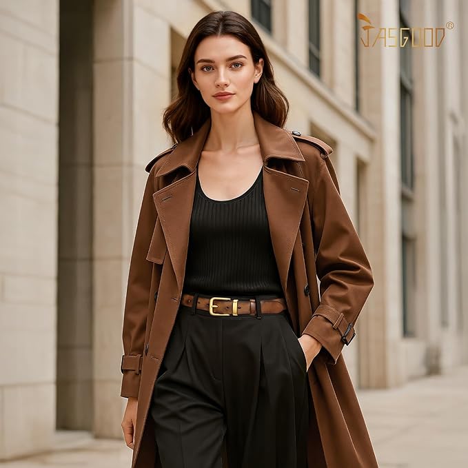 JASGOOD Women Belt Genuine leather Belt with Vintage Metal Buckle,Ladies Full Grain Leather Belt for Jeans Pants