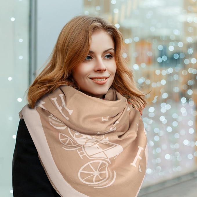 EXTREE Scarfs for Women Pashmina Silky Shawl Wrap for Evening Dressing Blanket Open Front Poncho Cape