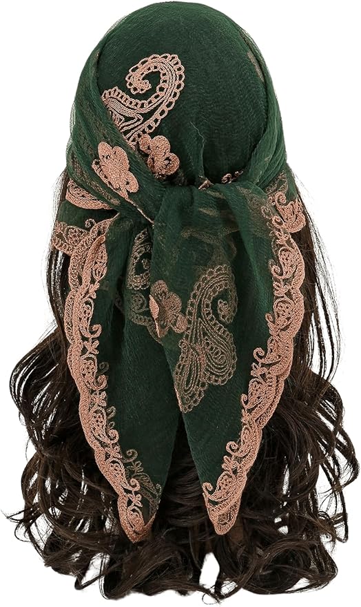 Floerns Women's Flower Embroidery Hair Scarf Headband Sheer Lace Hair Bandana