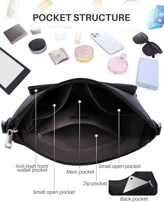 CHOLISS Crossbody Purse for Women, Anti Theft Vegan Leather Crossbody Wallet Bag Medium Travel Shoulder Handbags
