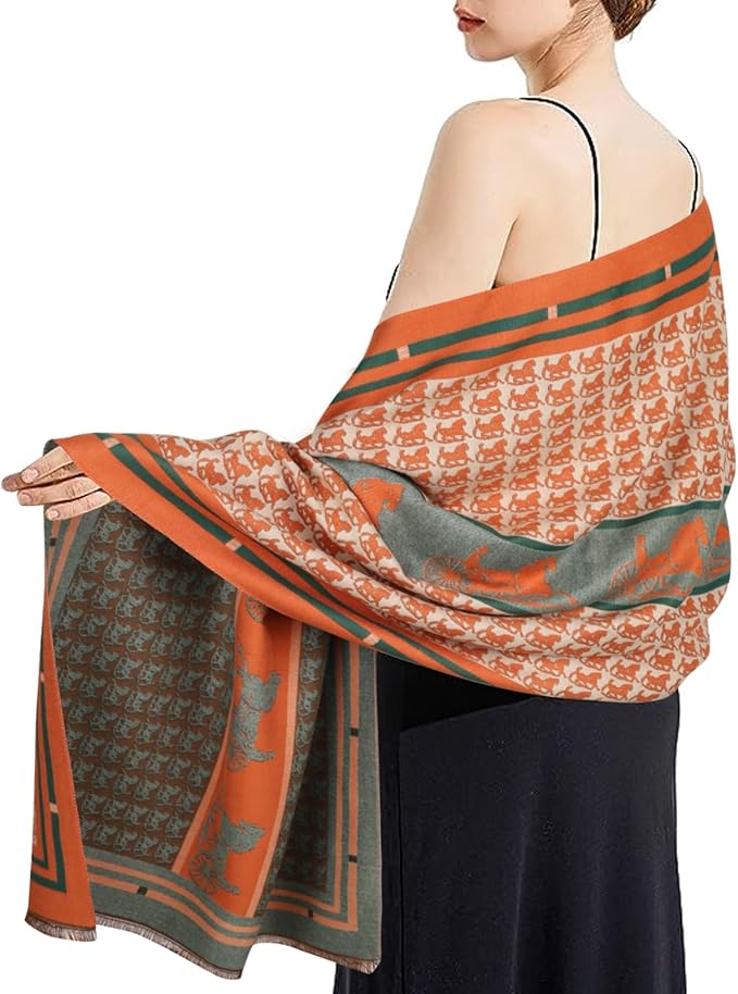 EXTREE Scarfs for Women Pashmina Silky Shawl Wrap for Evening Dressing Blanket Open Front Poncho Cape