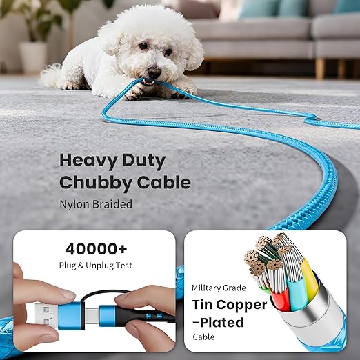 [2Pack,5FT] Travel Essentials, 3 in 2 USB A/C Cable to iPhone 17 Charger/Apple Watch Charger/IP, Braided Multi Charging Cable Cord, RV Camping Essentials, Designed for iWatch Series & iPhone17-11/iPad