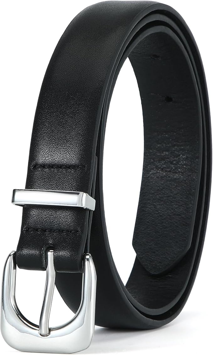 Earnda Belts for Women Faux Leather Waist Belt with Gold/Silver Buckle Casual Jeans Pants Dresses