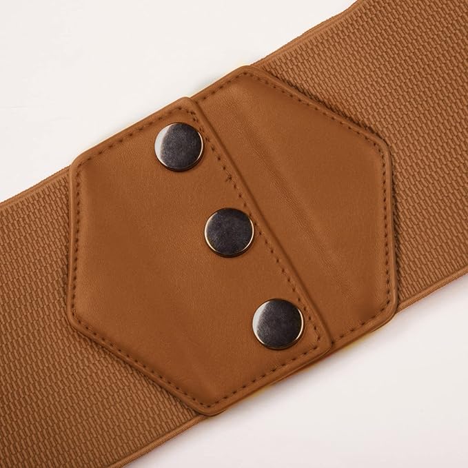 GRACE KARIN Women's Snap-Button Corset Belt Wide Elastic Belts for Dress Stretchy Waistband