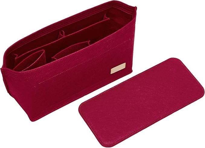 Doxo Purse Bag Organizer Insert for Handbags Suitable for Neverfull MM City 33 Tote Bags (Large,Burgundy)