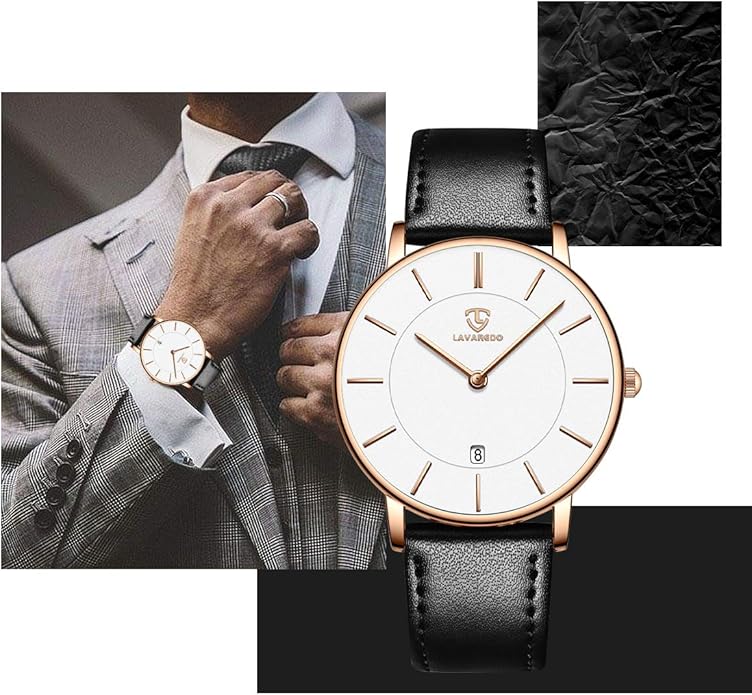 BEN NEVIS Watch, Mens Watch, Minimalist Fashion Simple Wrist Watch Analog Date with Leather Strap