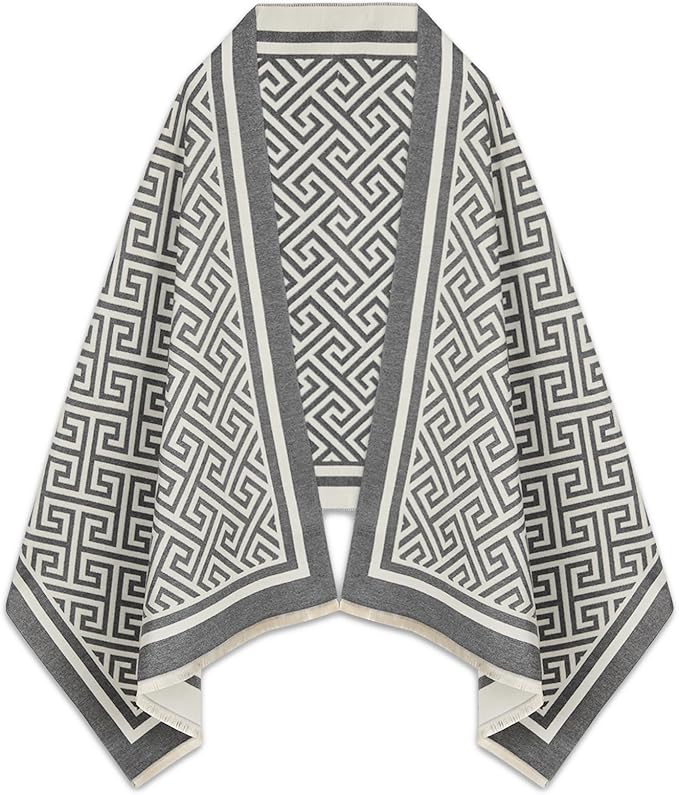 EXTREE Scarfs for Women Pashmina Silky Shawl Wrap for Evening Dressing Blanket Open Front Poncho Cape