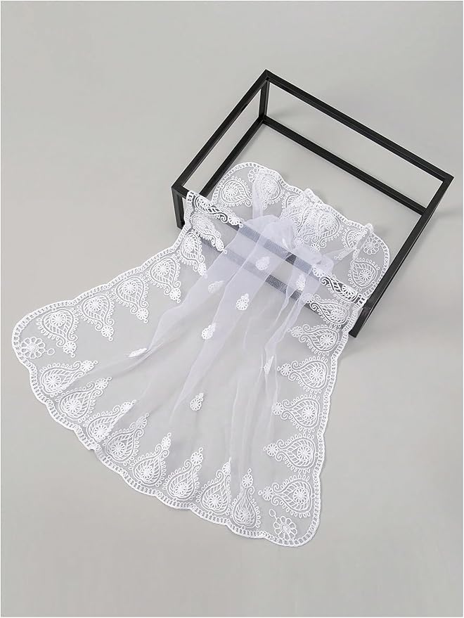Floerns Women's Flower Embroidery Hair Scarf Headband Sheer Lace Hair Bandana