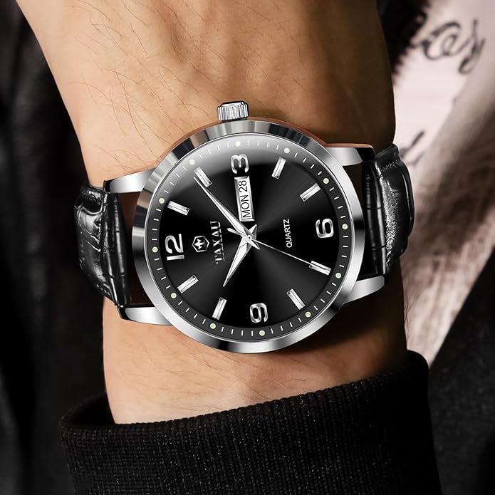 Watches for Men Adjustable Large Arabic Numerals Mens Watches Waterproof Band with Date Popular Quartz Men's Wrist Watch