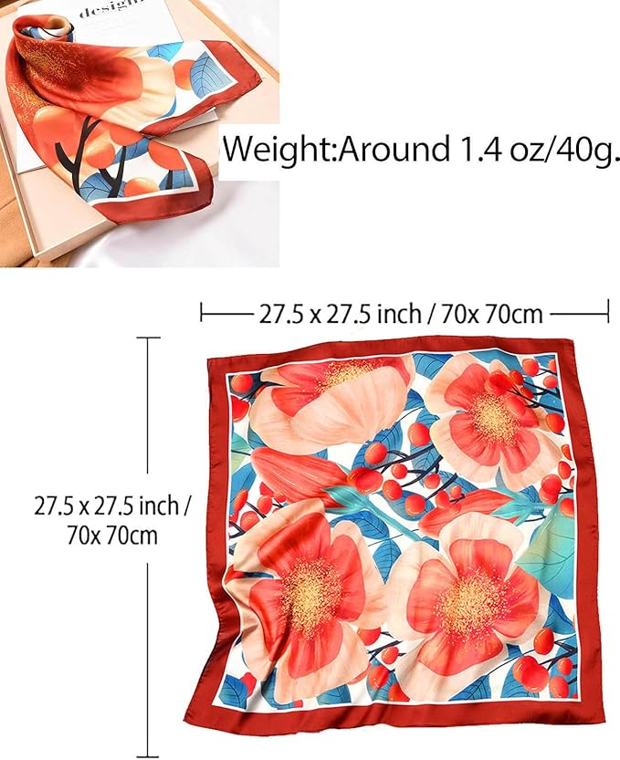 Dailyacc Hair Bandanas Scarf For Women Lightweight Fashion Neck Silk Satin Head Scarves For Sleeping Handbags Scarf