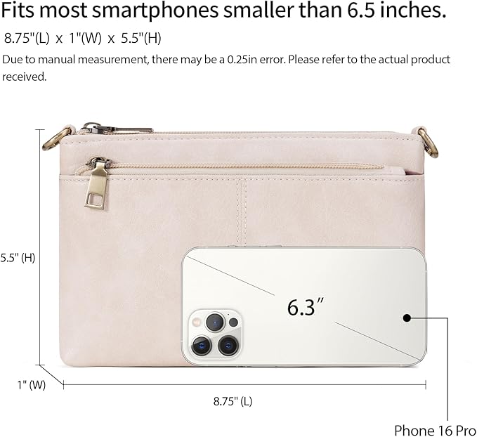 SENDEFN Leather Crossbody Bag for Women Small Clutch Purses Crossbody Shoulder Handbag Wallet Purses RIFD Card Slots