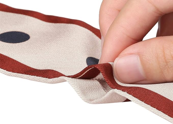 Allegra K Chic Polka Dots Women Neckerchief Skinny Scarves Hair Band Ribbon for Bag Accessory