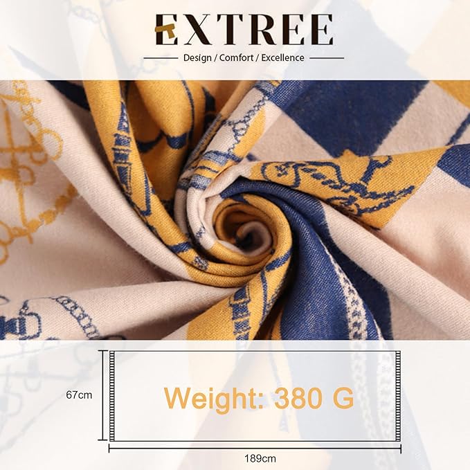 EXTREE Scarfs for Women Pashmina Silky Shawl Wrap for Evening Dressing Blanket Open Front Poncho Cape