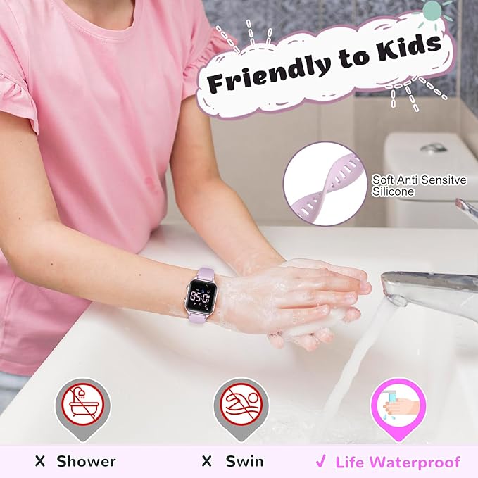 L LAVAREDO Kids Digital Watches for Boys Girls,Waterproof Sport Watch with Pedometer Stopwatch Vibration Alarm for Ages 5-13,No App Fitness Tracker Watch for Kids Teens Birthday Christmas Gifts