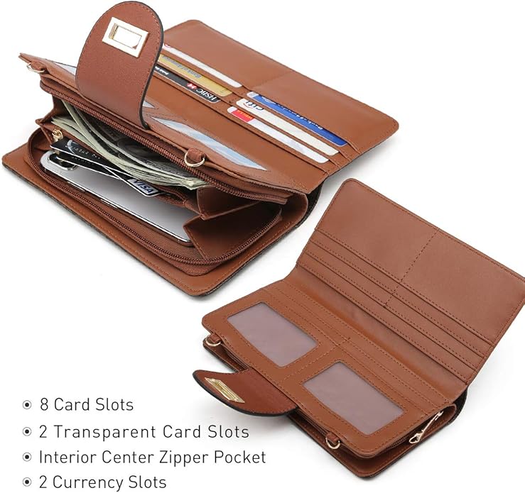 MKP COLLECTION Women Small Crossbody Shoulder Bag Zip Wallet Purse Handbags Clutch Credit Card Holder with Chain Strap