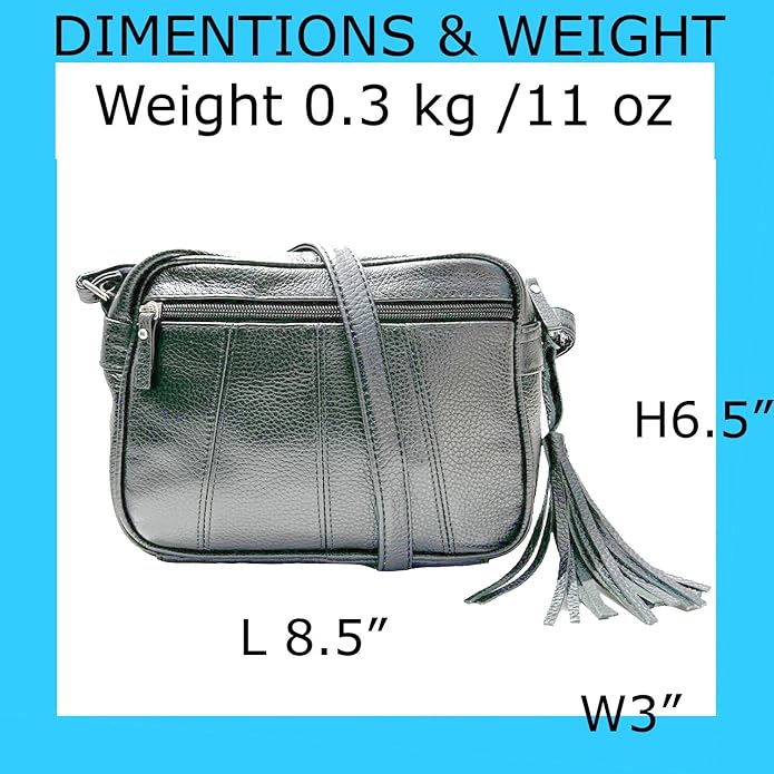 Cowhide Leather Women's Shoulder Purse Small Cross Body Organizer Bag with Many Pockets