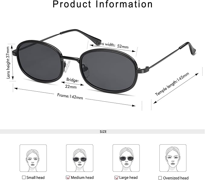 Retro Oval Sunglasses for Women Men Trendy Large Round Y2k Sunnies AP3681