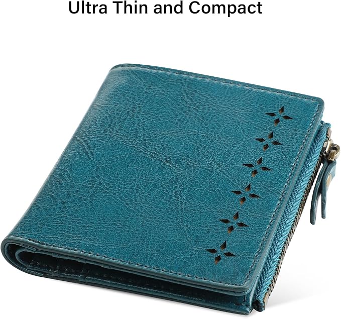 Lavemi Ultra Thin Small Compact Leather Womens Girls Wallets RFID Blocking Credit Card Holder for Women