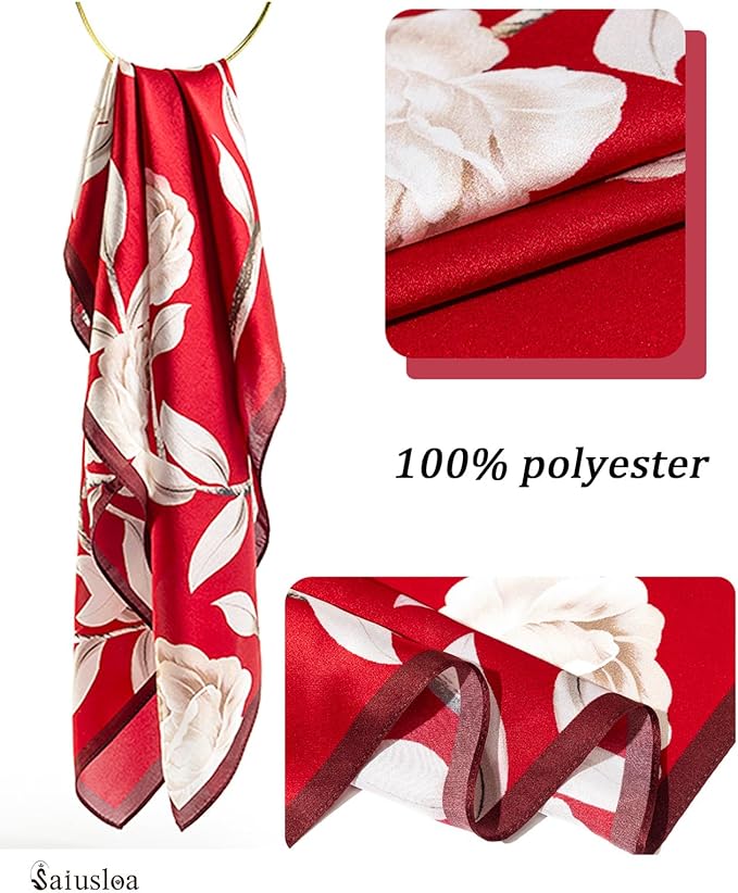 Neck Scarf For Womens Silky Head Scarves Hair Bandanas Square Scarf Fashion Accessories lightweight
