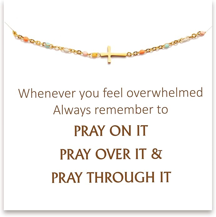 STORYJEWELLERY Christian Gifts for Women, Religious Confirmation and Baptism Gifts, Cross Bracelet for Women, Easter Gift, Encouragement Presents, Christian Jewelry