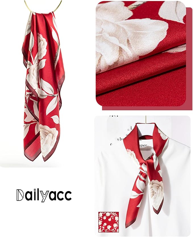 Dailyacc Hair Bandanas Scarf For Women Lightweight Fashion Neck Silk Satin Head Scarves For Sleeping Handbags Scarf