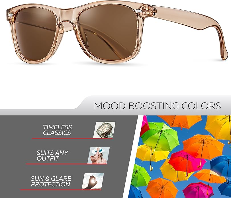 Retro Rewind Polarized Sunglasses for Men and Women - UV Protection Classic Sun Glasses