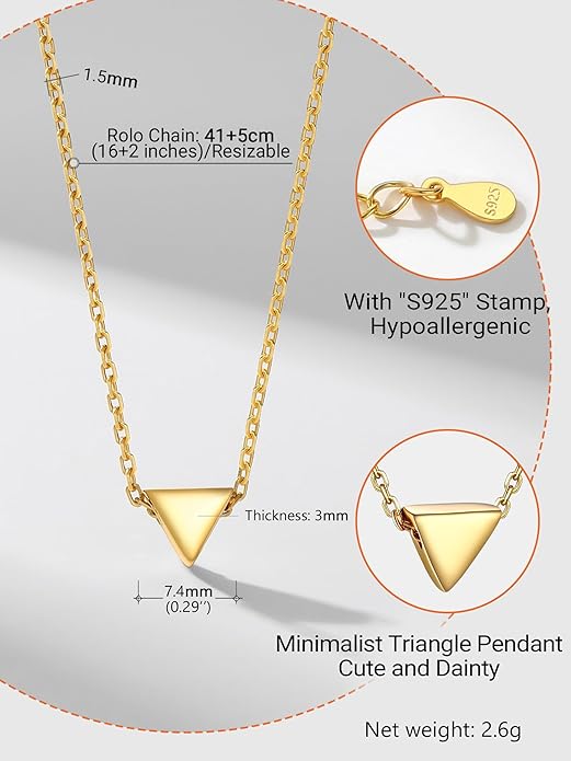 PROSILVER 925 Sterling Silver Necklace for Women | Dainty Delicate Adjustable Choker with Heart/Star/Moon/Vertical Bar Pendant, Hypoallergenic Tarnish Resistant Everyday Jewelry Gift for Her