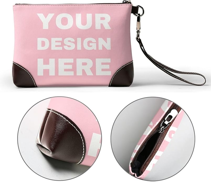 Custom Leather Wristlet Personalized Wallets For Women Men Wristlet Handbags Customized Clutch Purses For Women