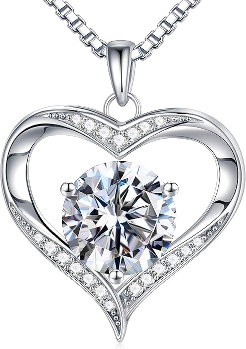 MOOSEA Valentines Day Gifts for Her, 1-3ct D Color VVS1 925 Sterling Silver Anniversary Birthday Gifts for Women Wife Girlfriend Jewelry Moissanite Necklace