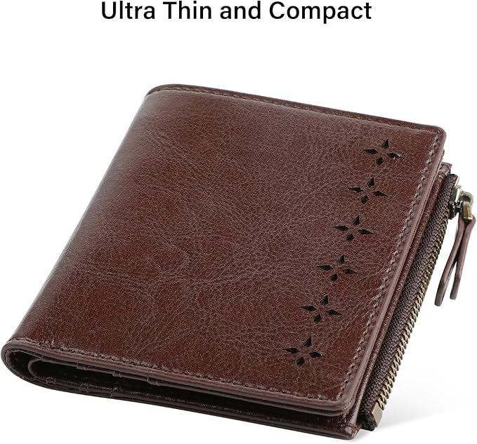 Lavemi Ultra Thin Small Compact Leather Womens Girls Wallets RFID Blocking Credit Card Holder for Women
