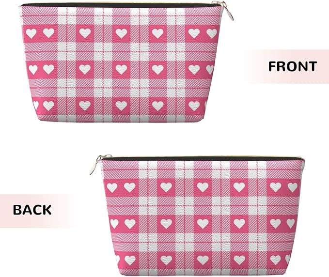 Cute Valentine's Day Hearts Makeup Bag Zipper Pouch Travel Portable Cosmetic Bag Organizer for Women