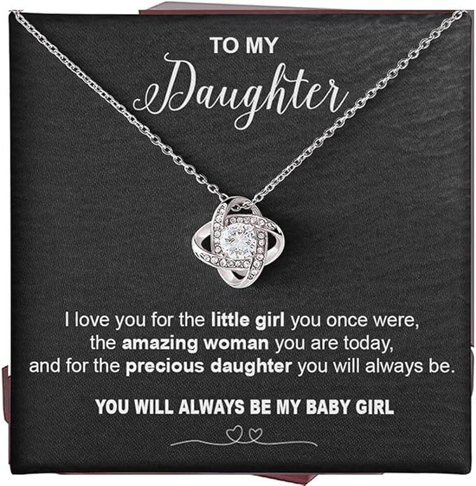 VIRAGIL To My Daughter Gift Necklace From Dad or Mom - Badass Daughter Jewelry With Heartfelt Message & Elegant Box