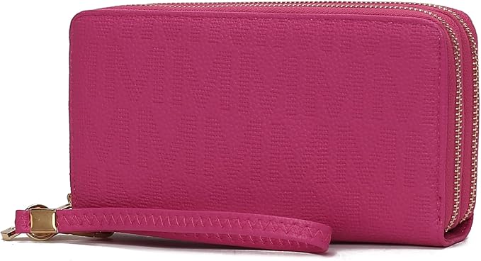 MKF Collection Wristlet Wallet for Women, Small Vegan Leather Credit Card Holder with Zipper Coin Pocket Wallet Purse Handbag By Mia K