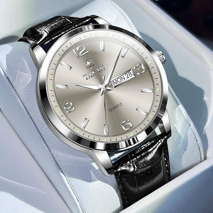 Watches for Men Adjustable Large Arabic Numerals Mens Watches Waterproof Band with Date Popular Quartz Men's Wrist Watch