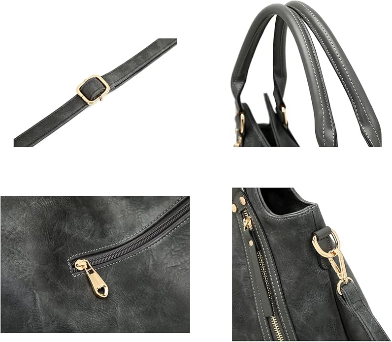 Women Tote Bag Handbags PU Leather Fashion Hobo Shoulder Bags with Adjustable Shoulder Strap