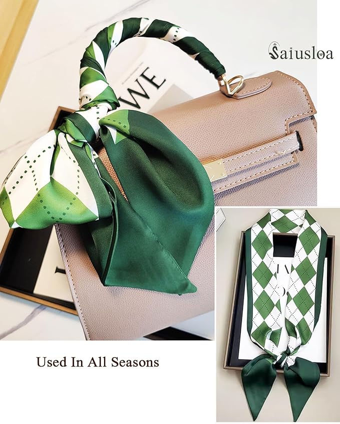 Purse Scarf For Handbags Head Scarves For Women's Hair Bags Scarfs Long Skinny Scarves Fashion Silky