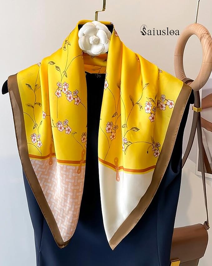 Neck Scarf For Womens Silky Head Scarves Hair Bandanas Square Scarf Fashion Accessories lightweight