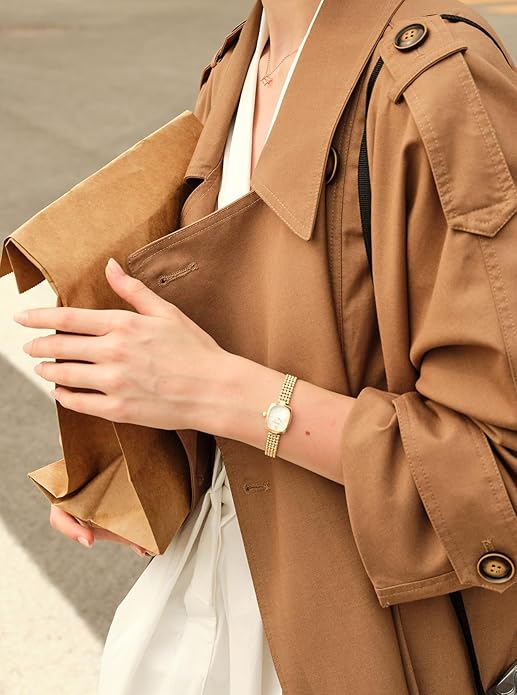 Gold Watches for Women Vintage Ladies Wrist Watches Stainless Steel Dainty Small Gold Watch with Link Removal Tools and Gift Box for Women and Love Ones